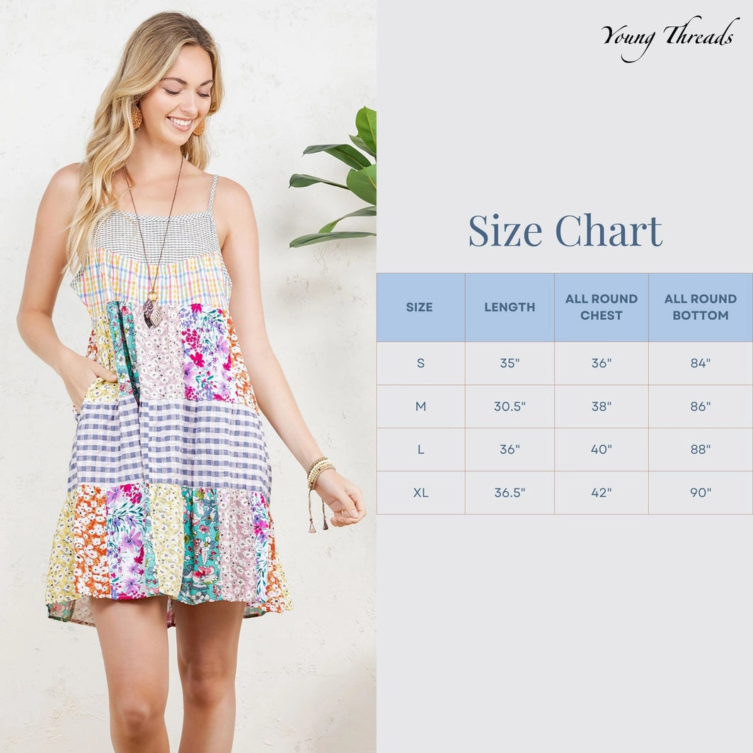 Boho Babydoll Denim-Yoke Mini Dress