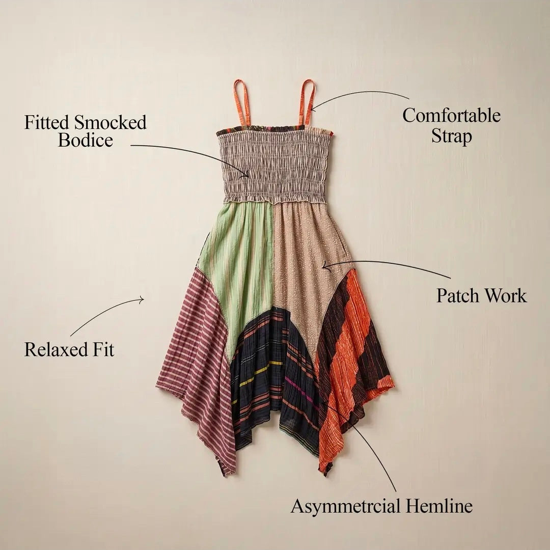 ** PRE-ORDER** Boho Patchwork Midi Dress