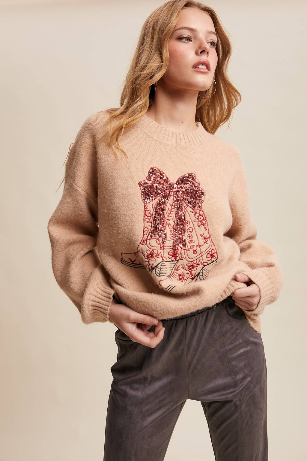 Nashville Sparkle Cowboy Boot Sweater