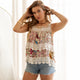 Boho Tiered Floral Print Tank Top