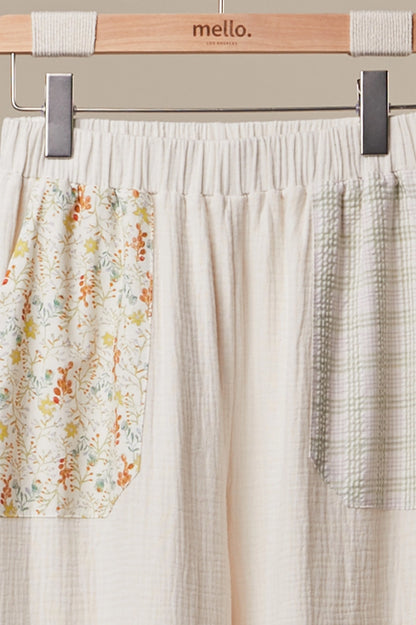 Boho Patchwork Wide Leg Pants