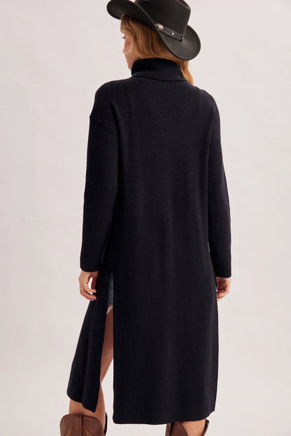 Horizon Overlap Knit Longline Sweater