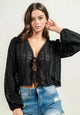 ✨ Textured Knit Front-Tie Top ✨