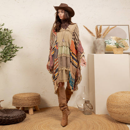 Canyon Sands Patchwork Cape Wrap