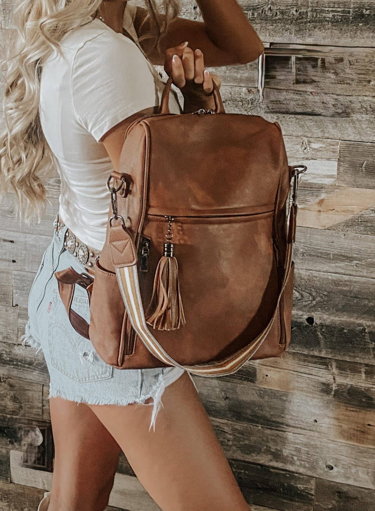 Leather Womens Backpack Computer Work Bag