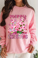 Pink Merry Christmas Pullover Sweatshirt