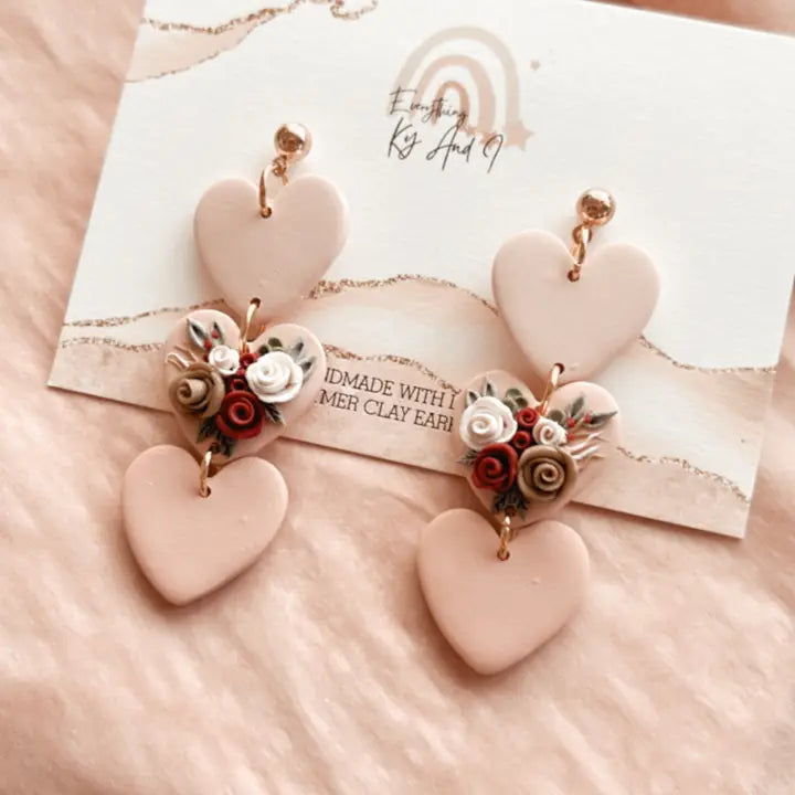 Three Tiered Floral Hearts
