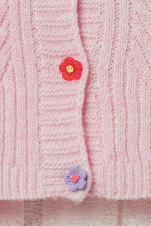 Flower Button Cardigan