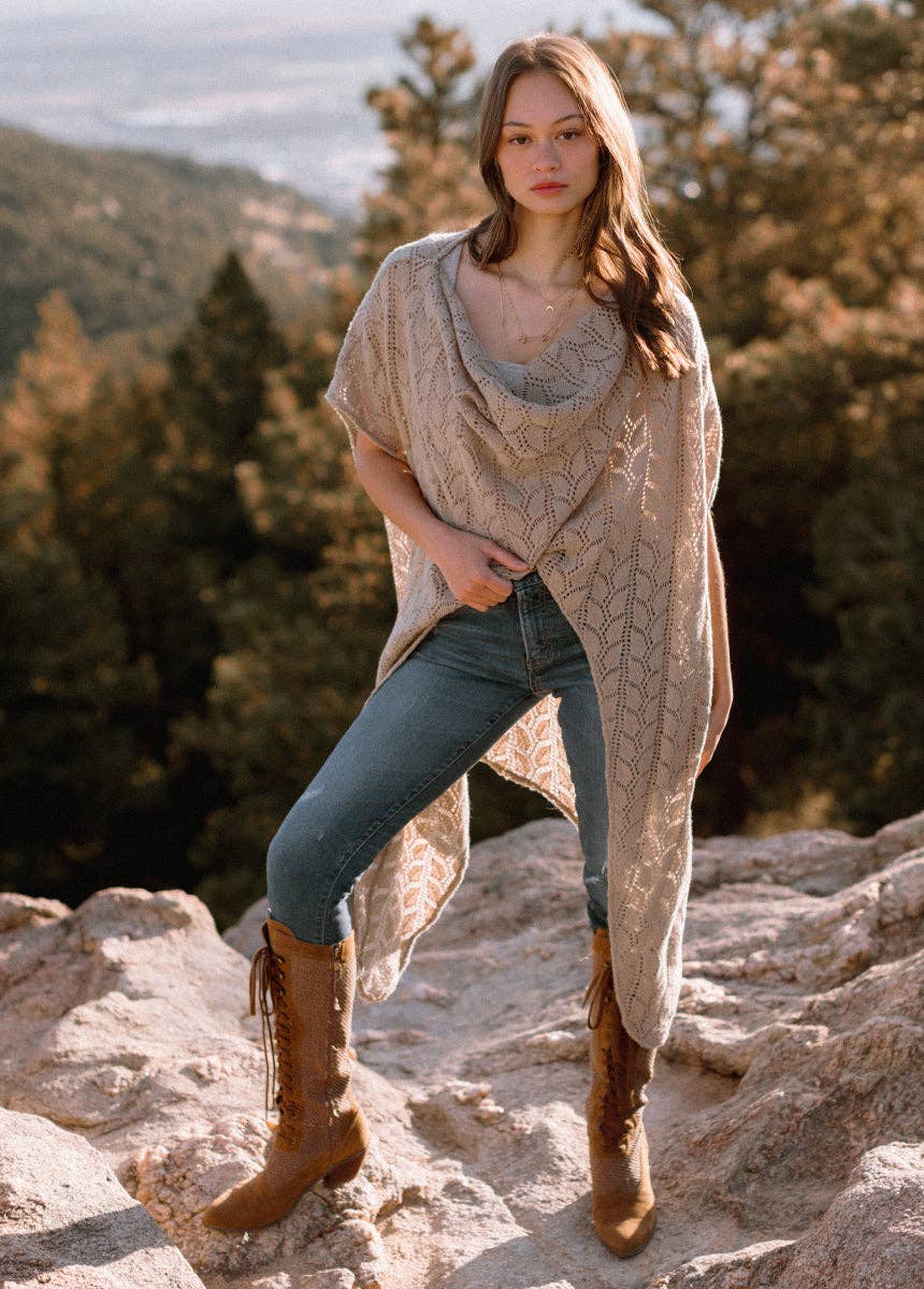 Poncho de punto abierto Free Spirit