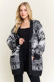 Jacquard Fuzzy Knit Cardigan