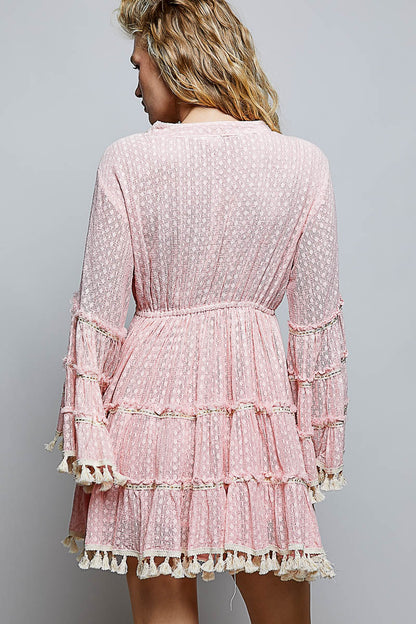 ✨ Boho Chic Embroidery & Tassel Mini Dress ✨