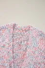 Pink Confetti Open Front Knit Cardigan