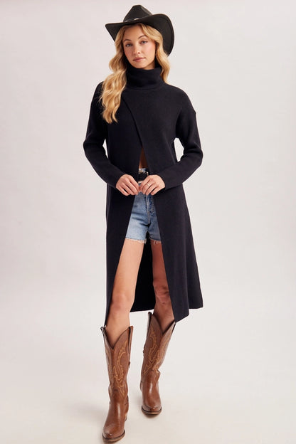 Horizon Overlap Knit Longline Sweater