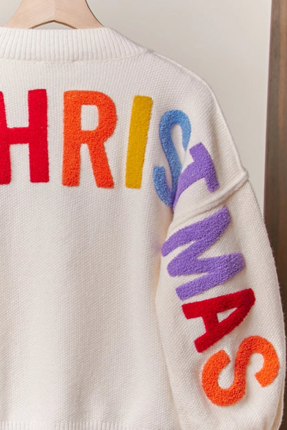 Oversize Christmas Sweater with Lettering
