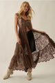Sheer Floral Lace Button-Front Maxi Duster – Espresso Brown