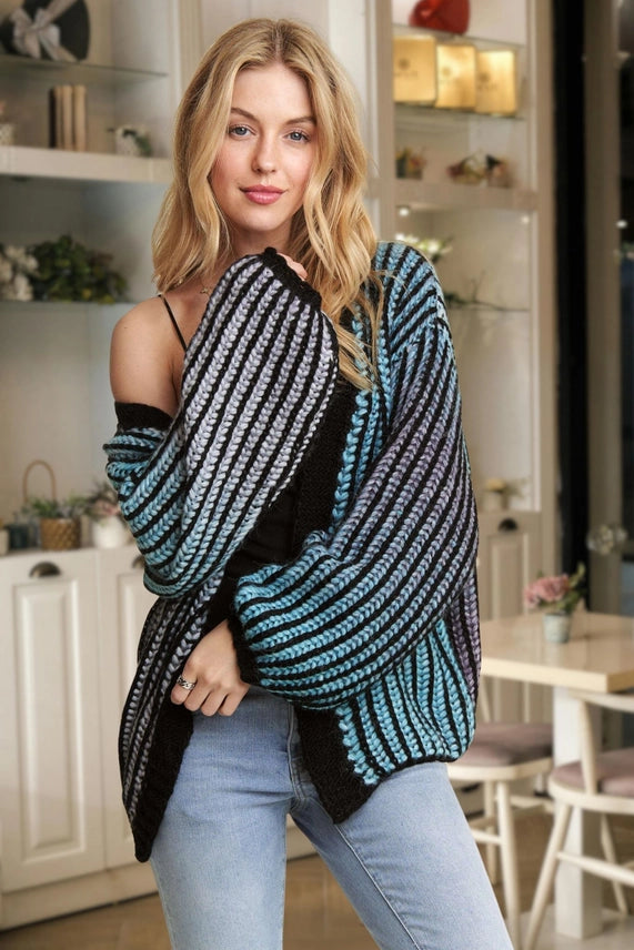 Multi Color Ombre Sweater Cardigan