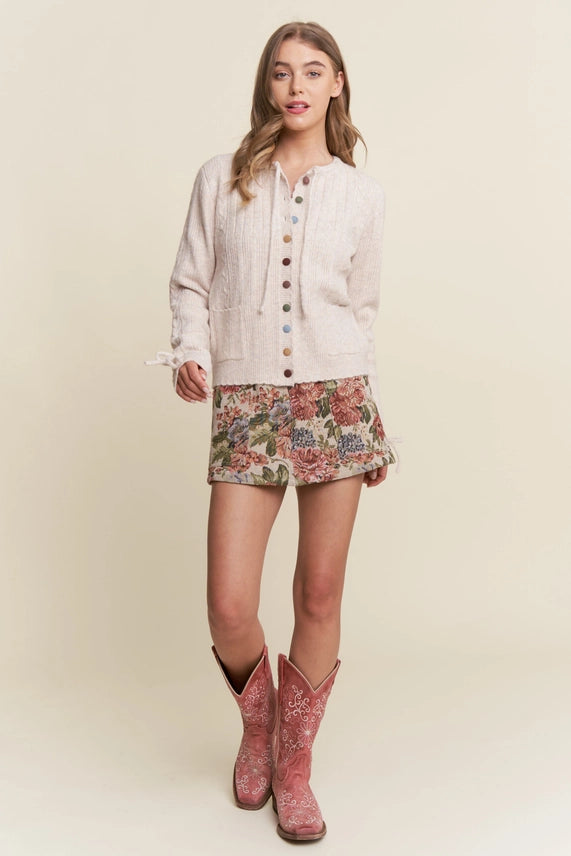 Soft Knit Multi-Color Button Cardigan