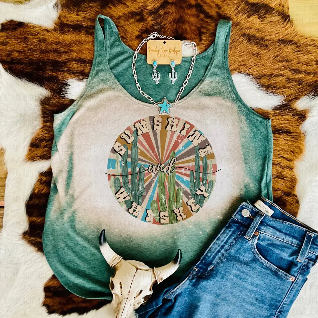 Sunshine & Whiskey Cactus Tank