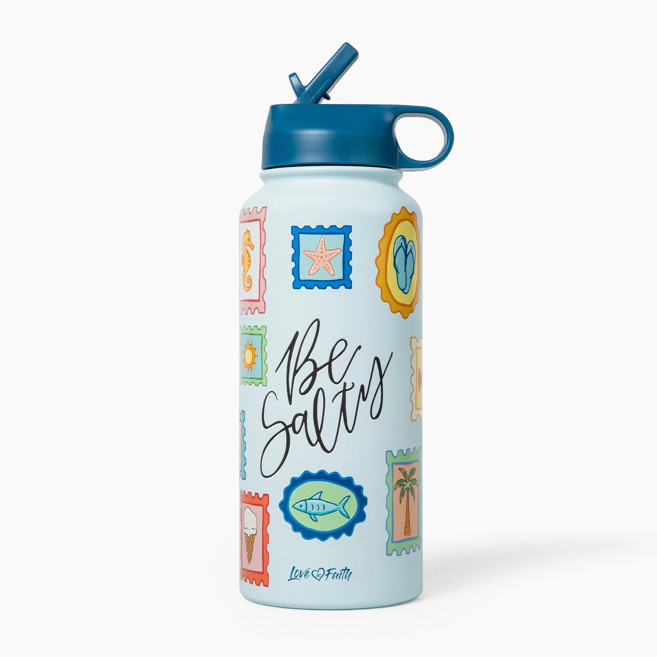 Be Salty Stamps Stainless Steel 32 oz Bottle 🏖️