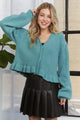 Ruffle Hem Sweater Cardigan