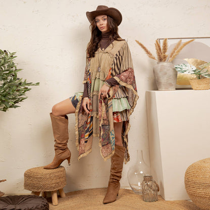 Canyon Sands Patchwork Cape Wrap
