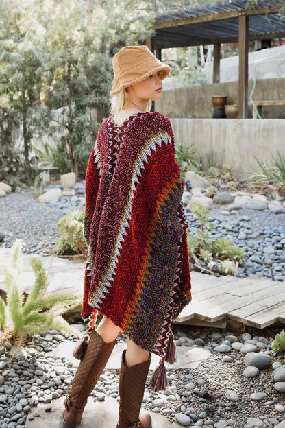 Western Crochet Patterned Ruana