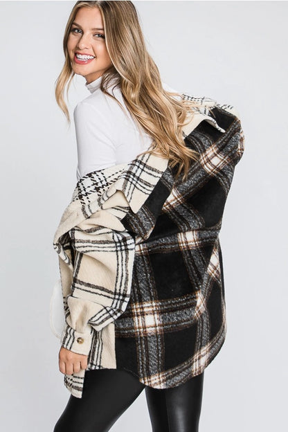 Plaid Jacket with Contrasted Back