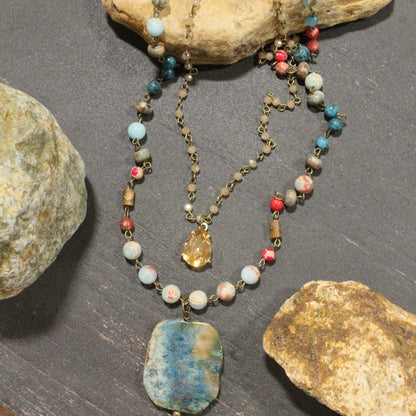 Summer Time Stone Layered Necklace