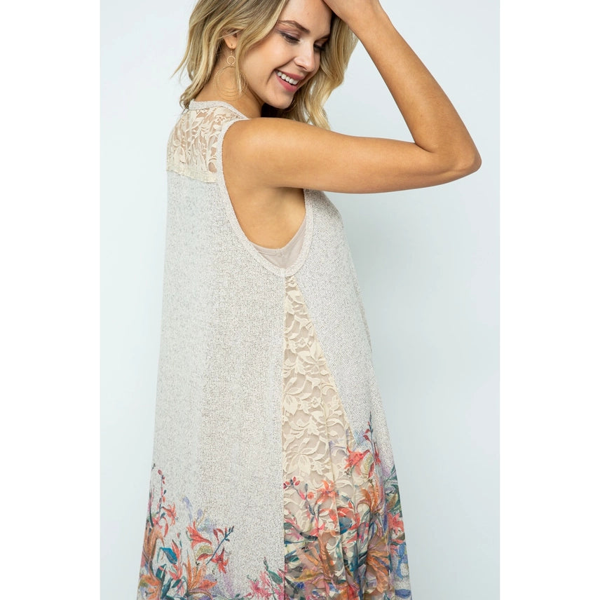 Vintage Lace & Floral Flowing Vest