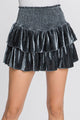 Velvet Mini Skort-Charcoal