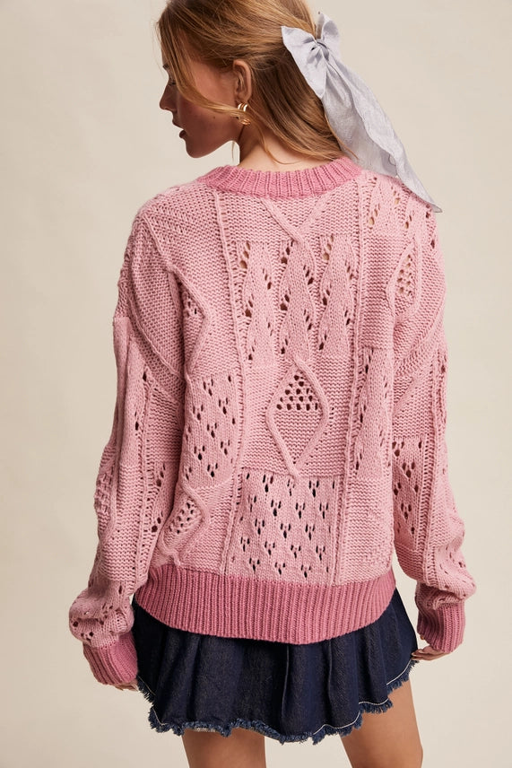 Floral Embroidered Knit Sweater