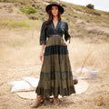 Autumn Whimsy Patchwork Maxi Dress
