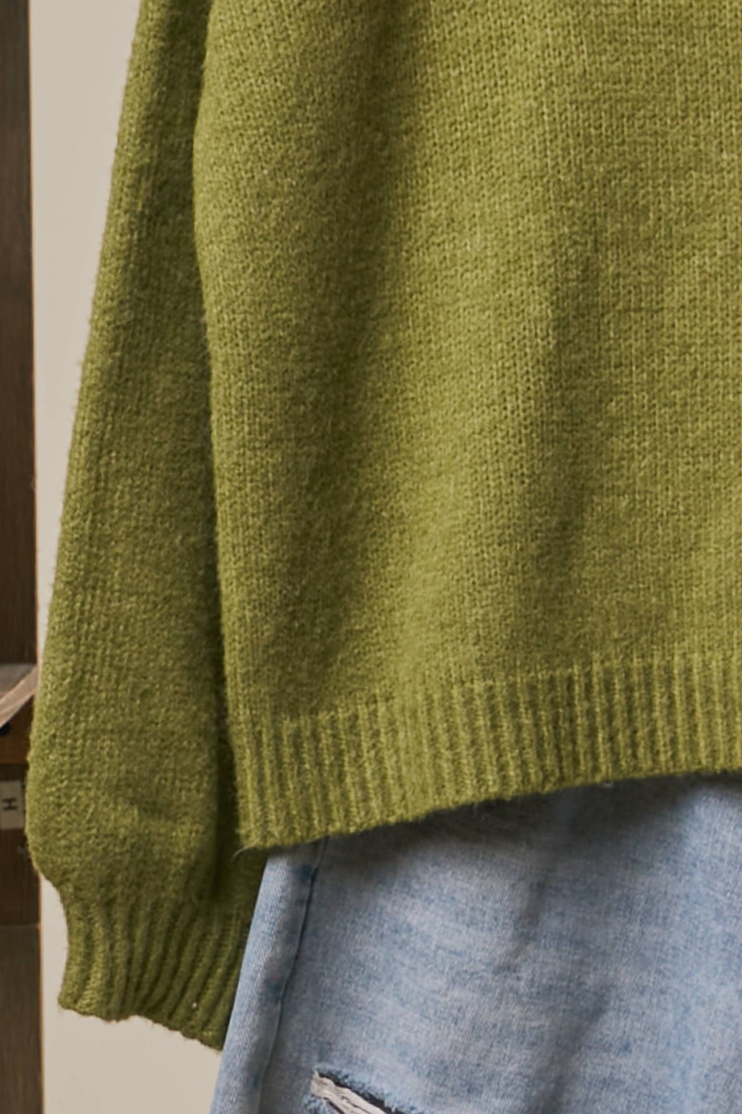 Olive Mariposa Embroidered Sweater