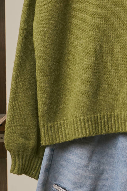 Olive Mariposa Embroidered Sweater