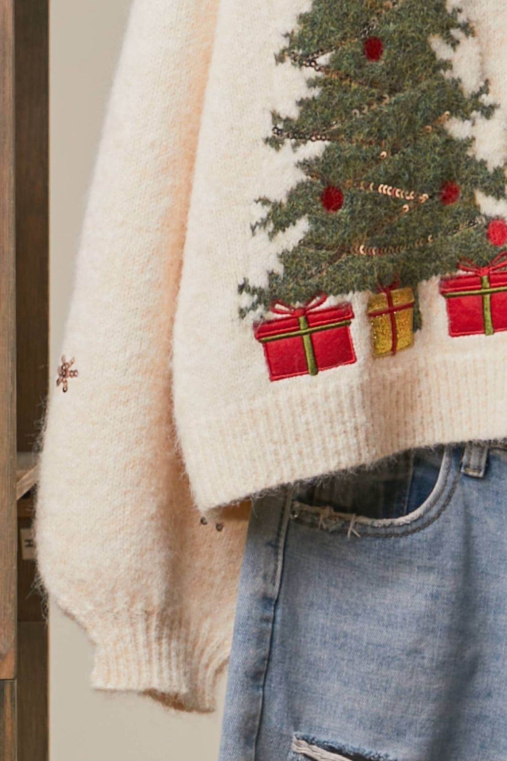 O Christmas Tree Sequin Cardigan