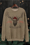 Holly Jolly Happy Holidays Graphic Mineral Sweatshirt