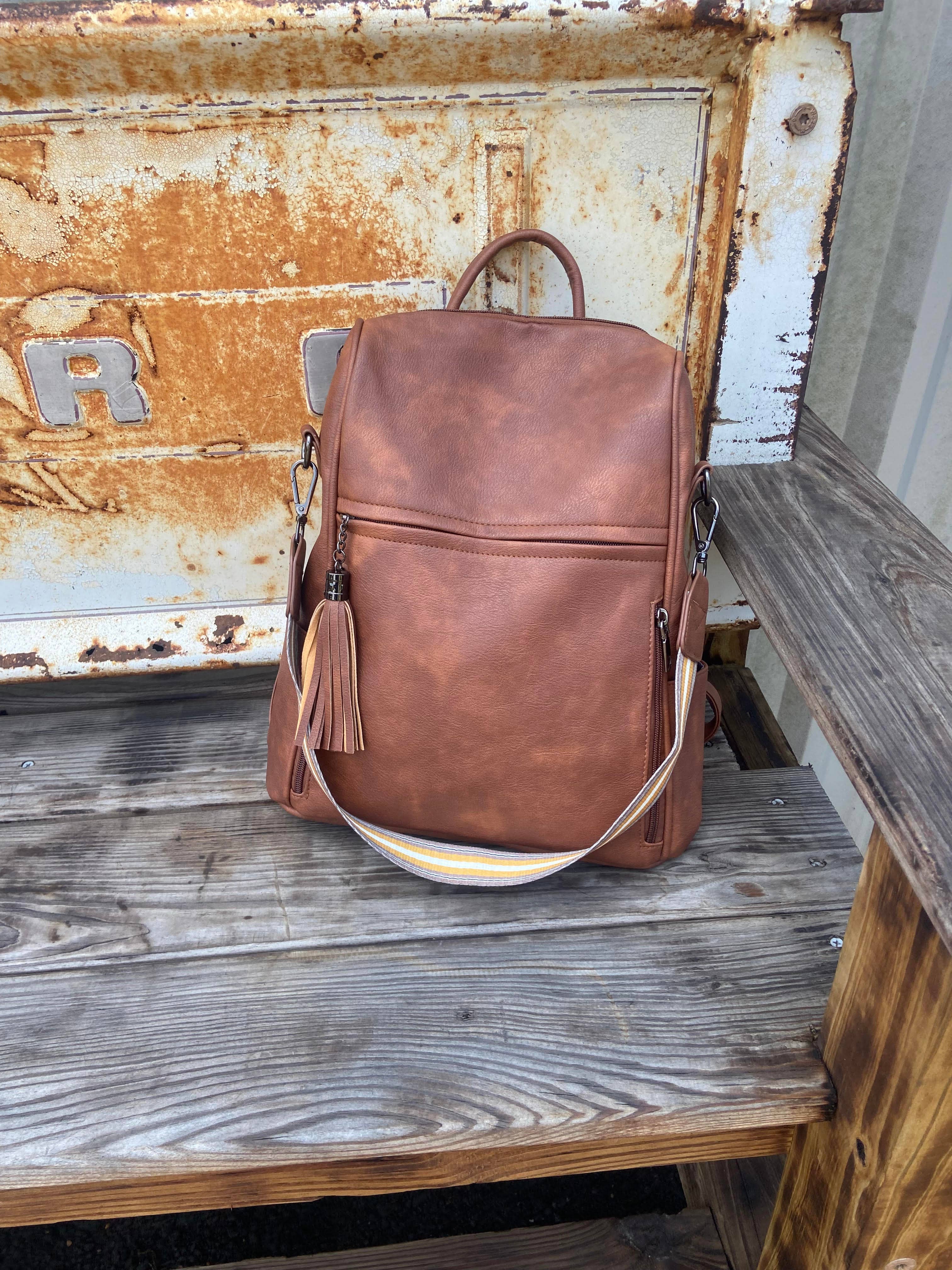 Leather Womens Backpack Computer Work Bag