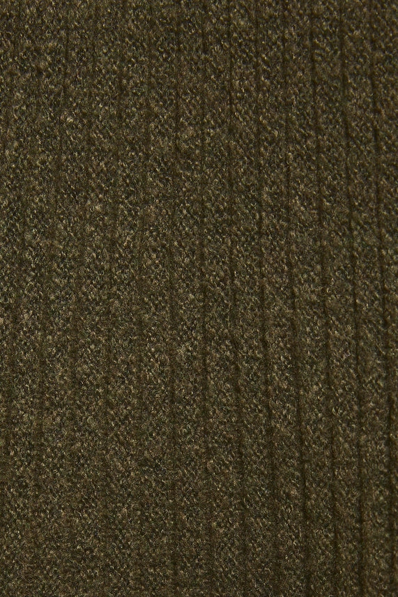 Chloe High-Waist Ribbed Flounce Skirt-Olive