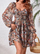 Floral Print Puff Sleeve Dress
