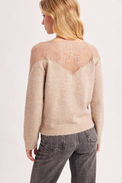 Whisper of Romance Lace Yoke Sweater