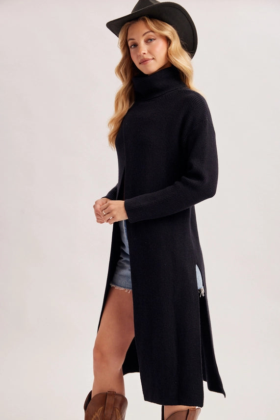 Horizon Overlap Knit Longline Sweater