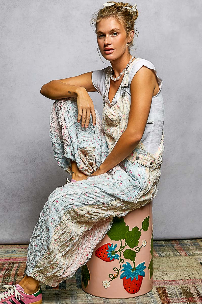 ✨ Boho Floral Front-Zip Balloon Overalls ✨