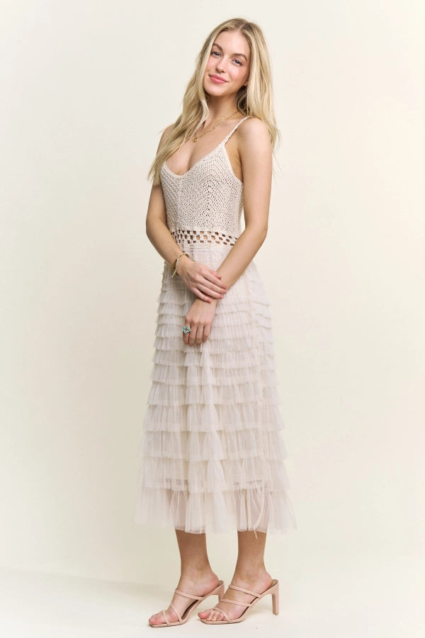 ✨ Sleeveless Crochet Midi Dress ✨