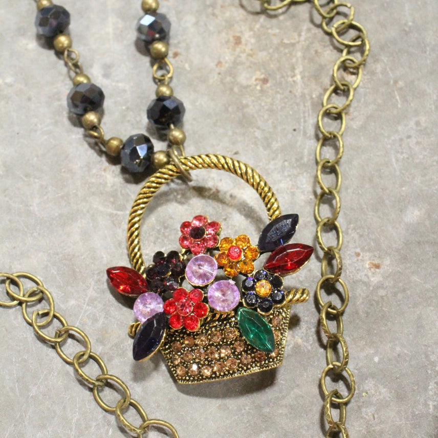 Collar de capas con dije Flower Pickin'