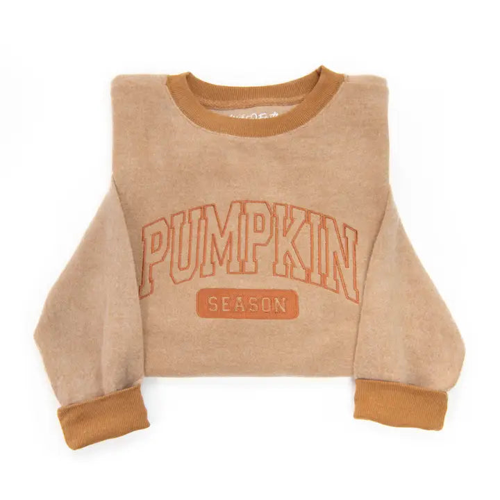 Embroidered Pumpkin Season Fuzzy Sweatshirt