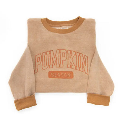 Embroidered Pumpkin Season Fuzzy Sweatshirt