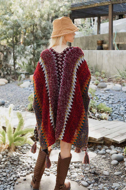 Western Crochet Patterned Ruana