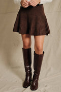 Chloe High-Waist Ribbed Flounce Skirt