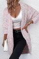 Pink Confetti Open Front Knit Cardigan