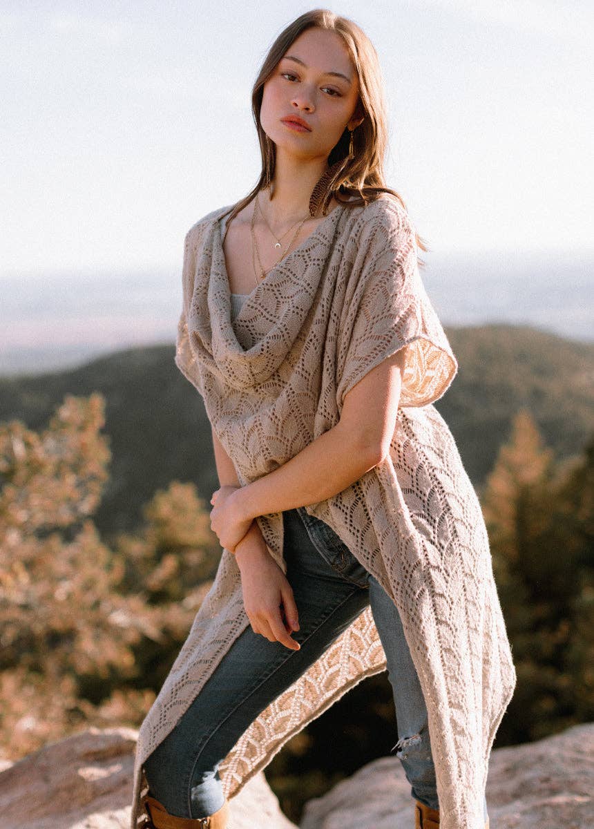 Poncho de punto abierto Free Spirit